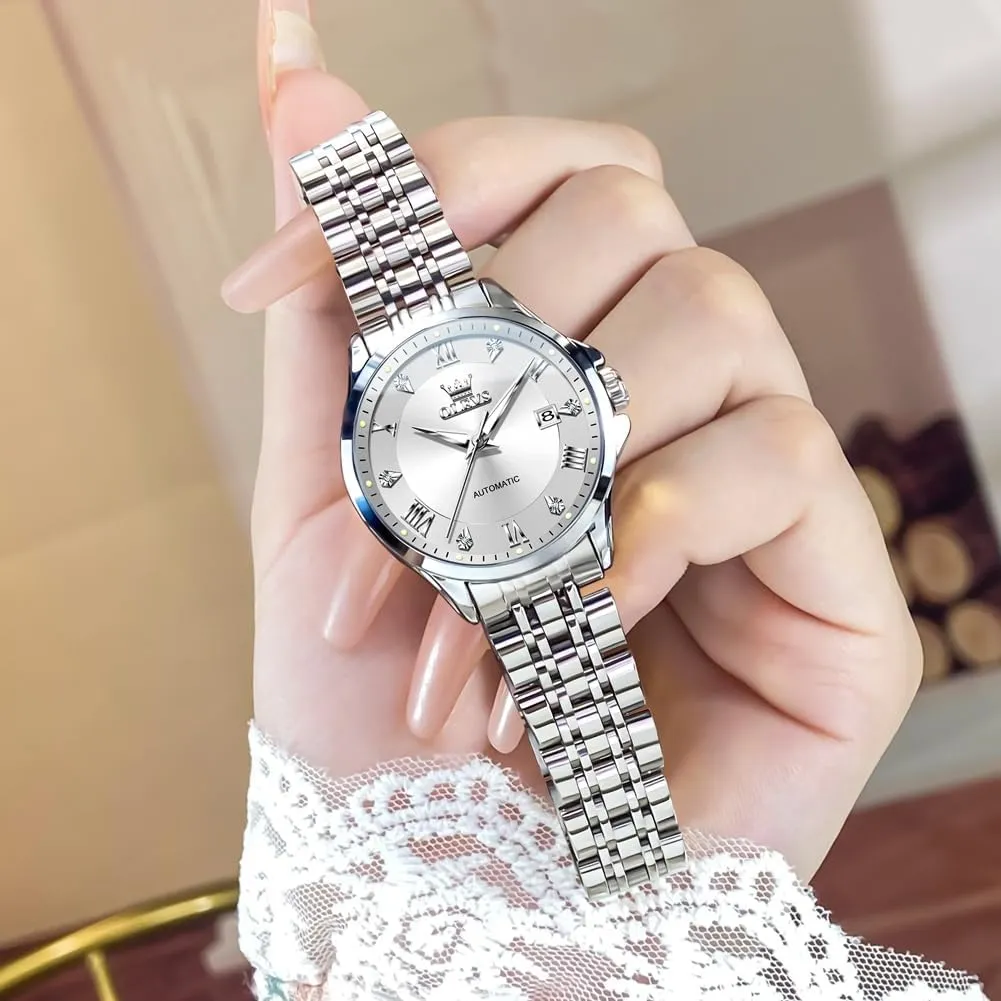 Watch Diamond Luxury Date Ladies Dress Classic Self Winding Wrist Watches Luminous Waterproof OLEVS supersonic Womens Automatic 