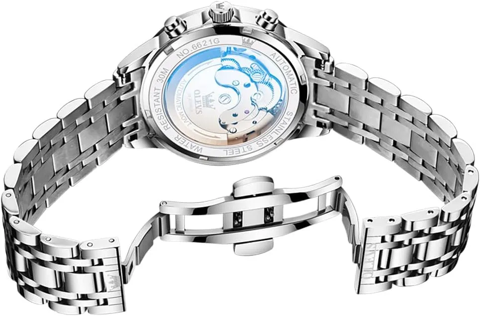 Watch Diamond Skeleton Mechanical Luxury Self Winding publicity next engineering modest insightful abundance Moon Phase Calendar Waterproof Wrist Watch for Men OLEVS Men Automatic 