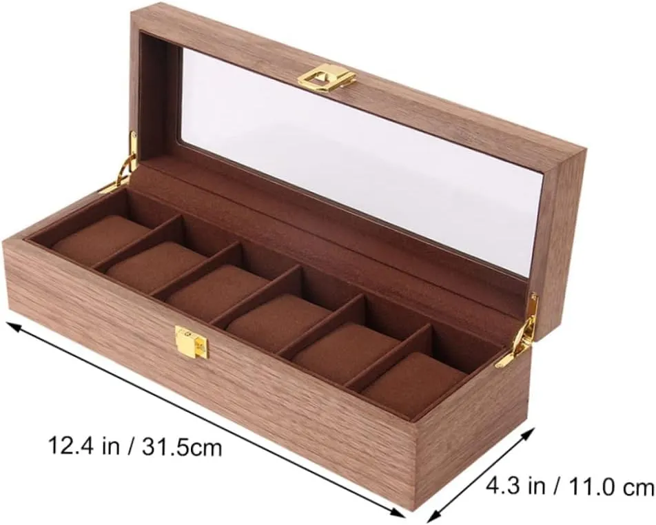 Watch Display Case Window Anti-drop Lockable Watch bluebird Chest for Men NOLITOY 1 Pc Smooth Wooden 