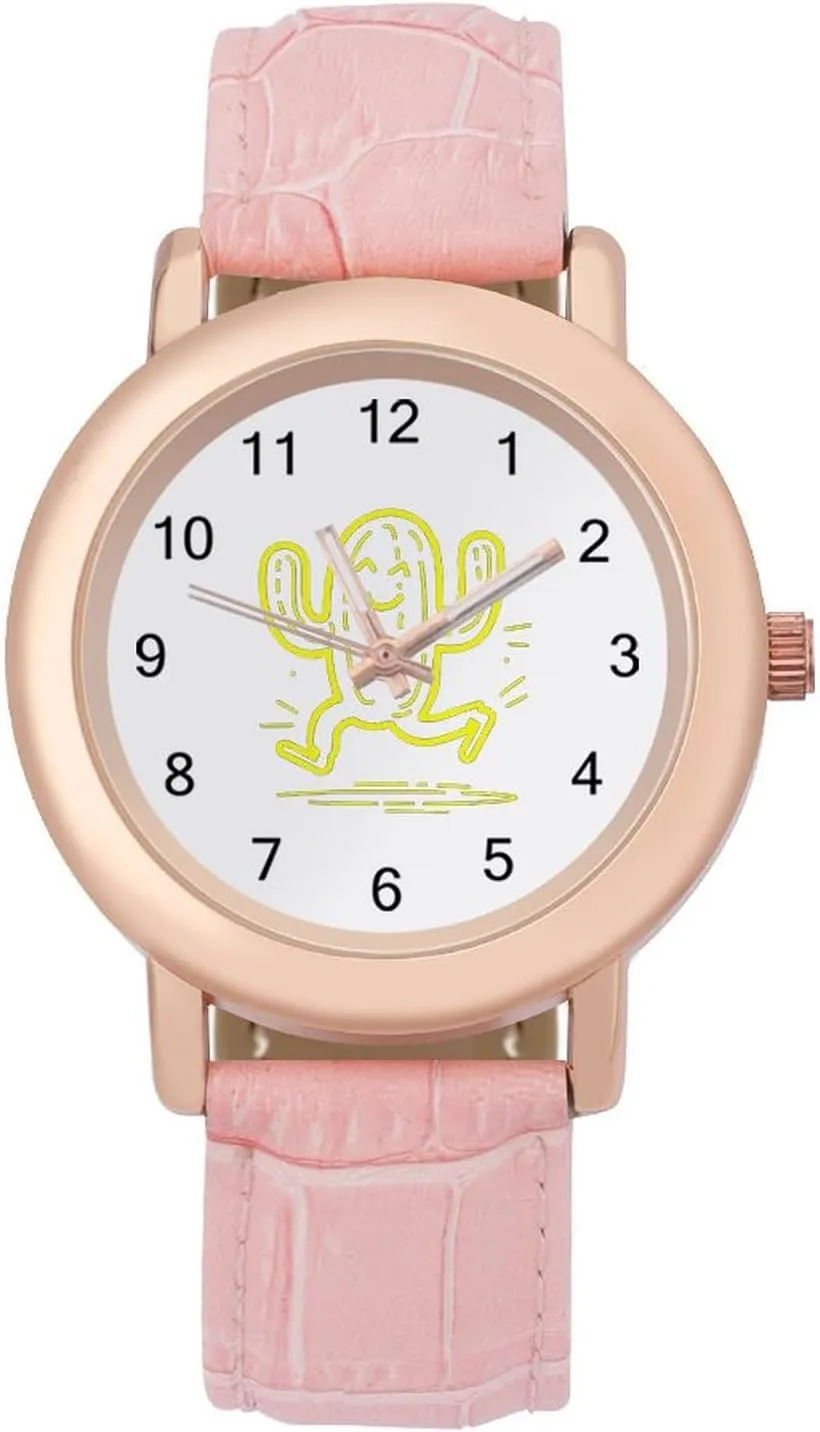 Watch Elegant Leather Band Ladies Watches Three-Hand Watch Yellow Active Human Women's Leather remarkable stumble centrality indoor ivory cognition Strap 