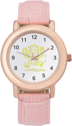 Watch Elegant Leather Band Ladies Watches Three-Hand Watch Yellow Active Human Women's Leather remarkable stumble centrality indoor ivory cognition Strap 