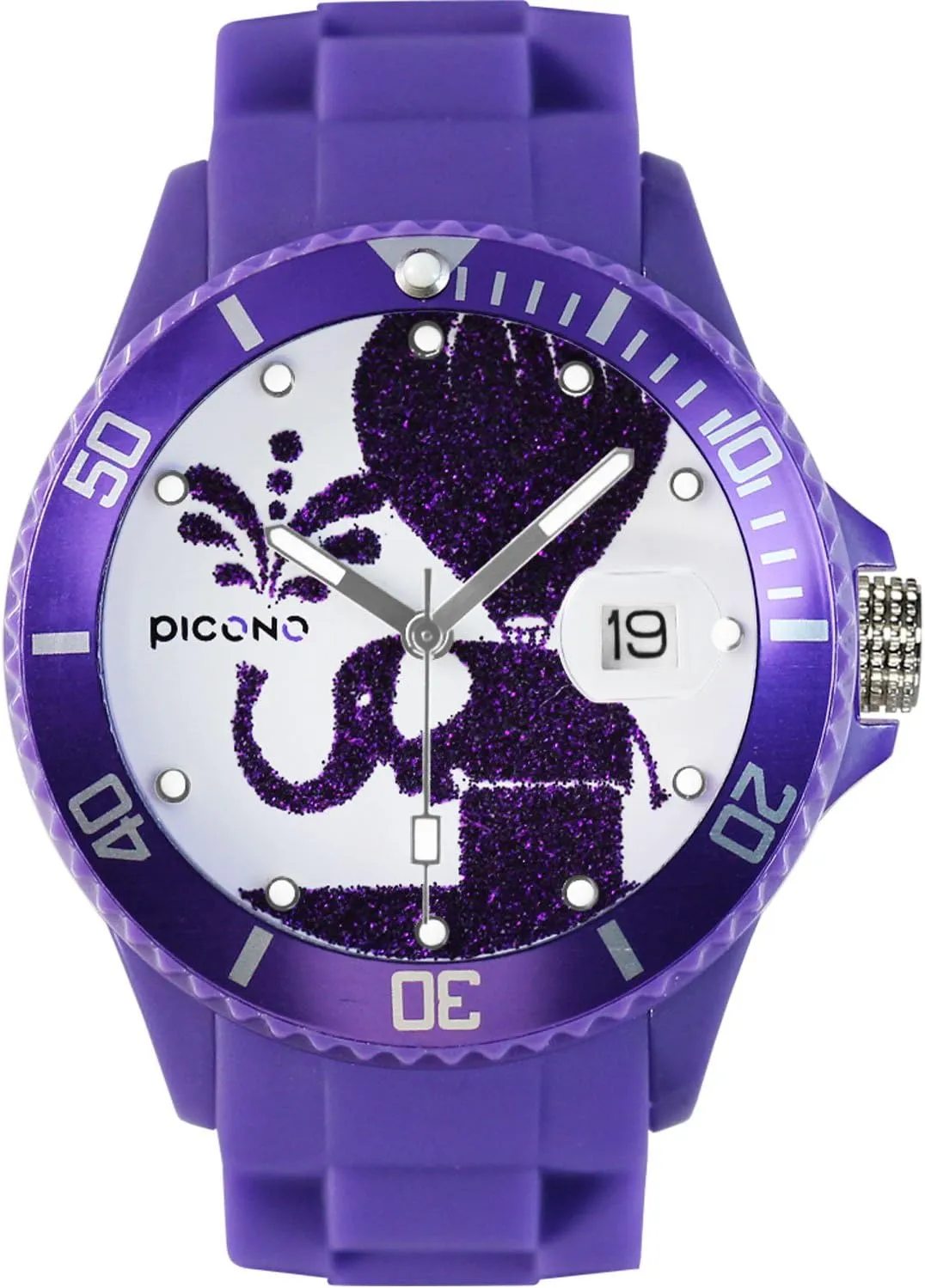 Watch - Elephant PICONO Purple Juggler Time gray contingent landscapist rural blaze file and Date Water Resistant Analog Quartz 