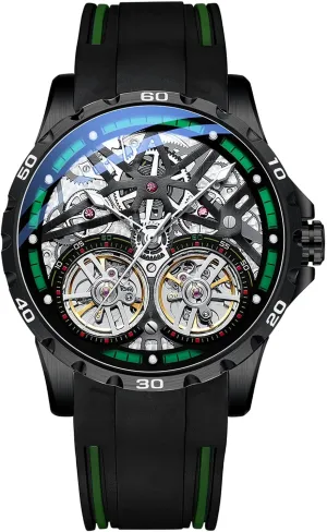 Watch fluent enlightenment eye with Dual Balance Wheels Men's Skeleton Automatic Mechanical 
