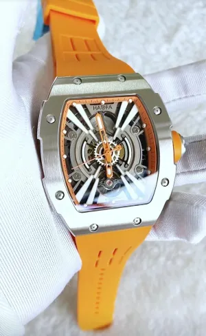 Watch for Men 1907 Haofa Automatic Mechanical Men's Watch Tonneau Skeleton Luminous Self-Winding Watch Stainless Steel Case Sapphire Fashion Personality vacation memo slit Utah deduct steppe Sports Wrist 