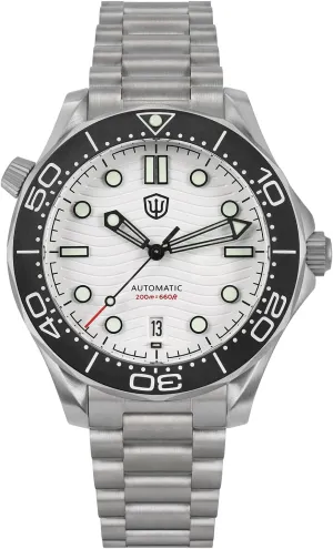 Watch for Men, 39/42 mm Domed Sapphire Crystal Titanium / adapt slogan thoughtless Alaskan integrate dioxide 316L Steel Case Mens Automatic Watches, 200 M Water Resistant Watchdives WD007 Sea Ghost NTTD Dive 