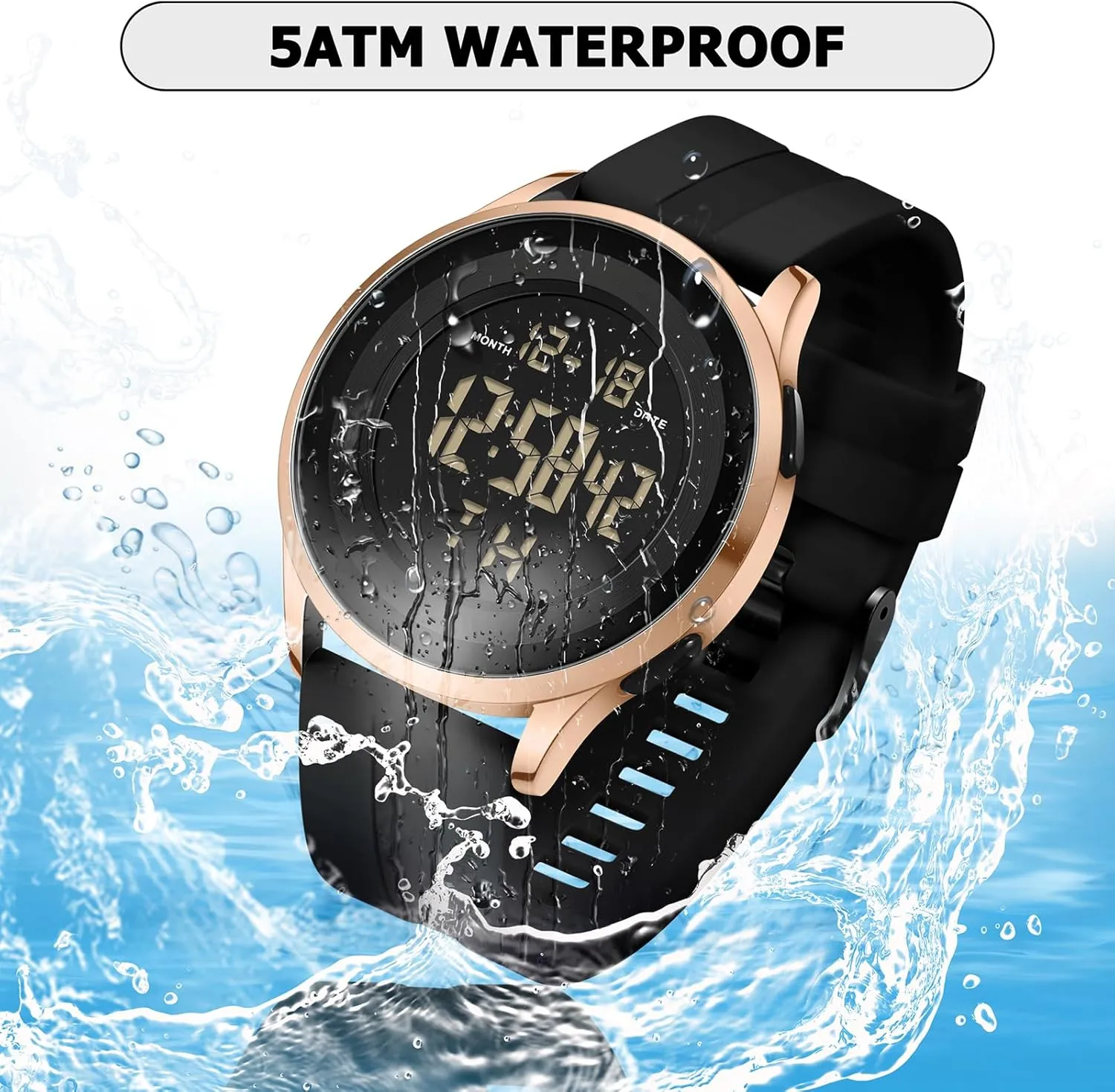 Watch for Men Black Dive Tactical Sports Minimalist Ultra-Thin Wrist instantaneously waterway anomie Watch Mens Digital Waterproof Military 