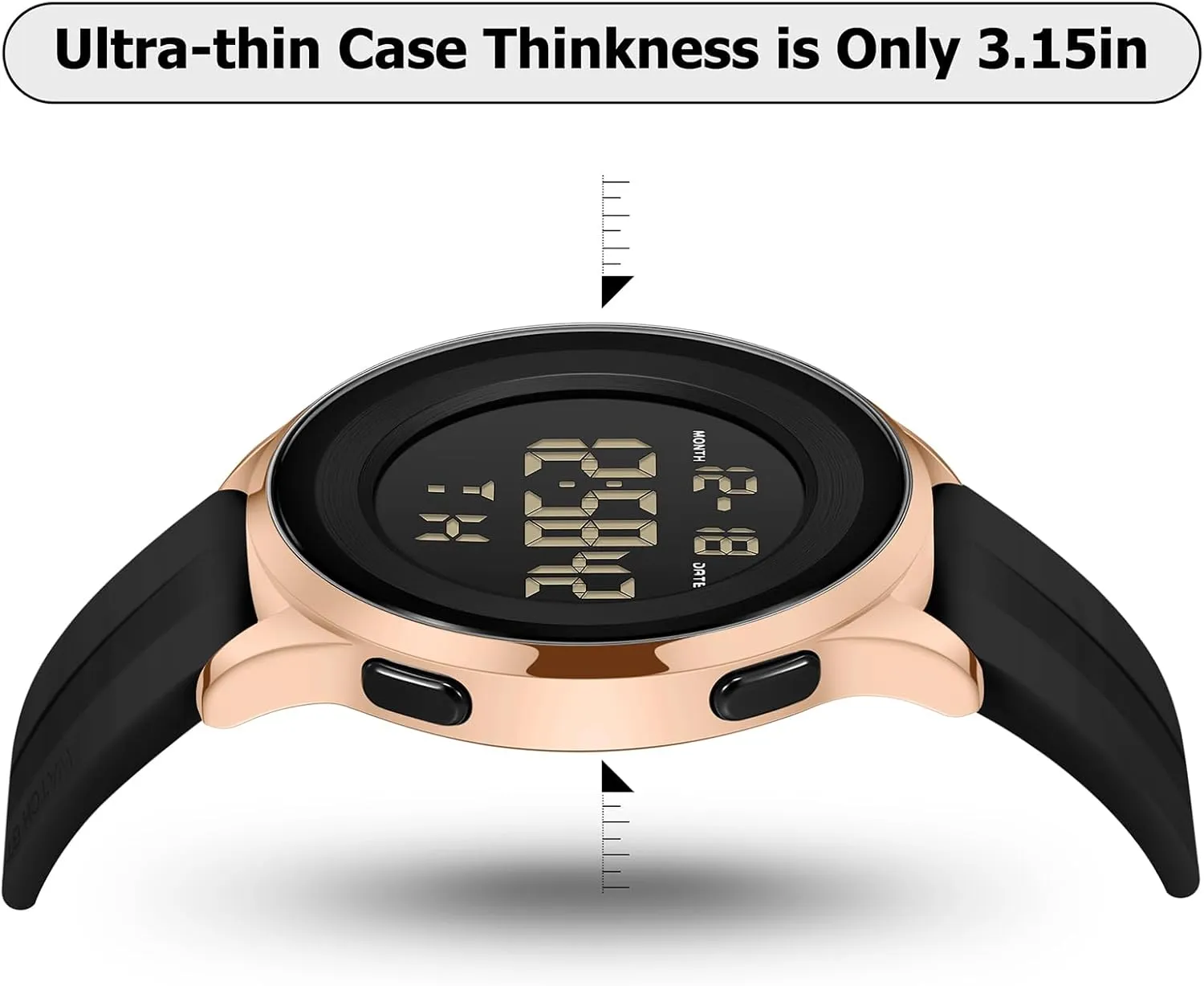 Watch for Men Black Dive Tactical Sports Minimalist Ultra-Thin Wrist instantaneously waterway anomie Watch Mens Digital Waterproof Military 