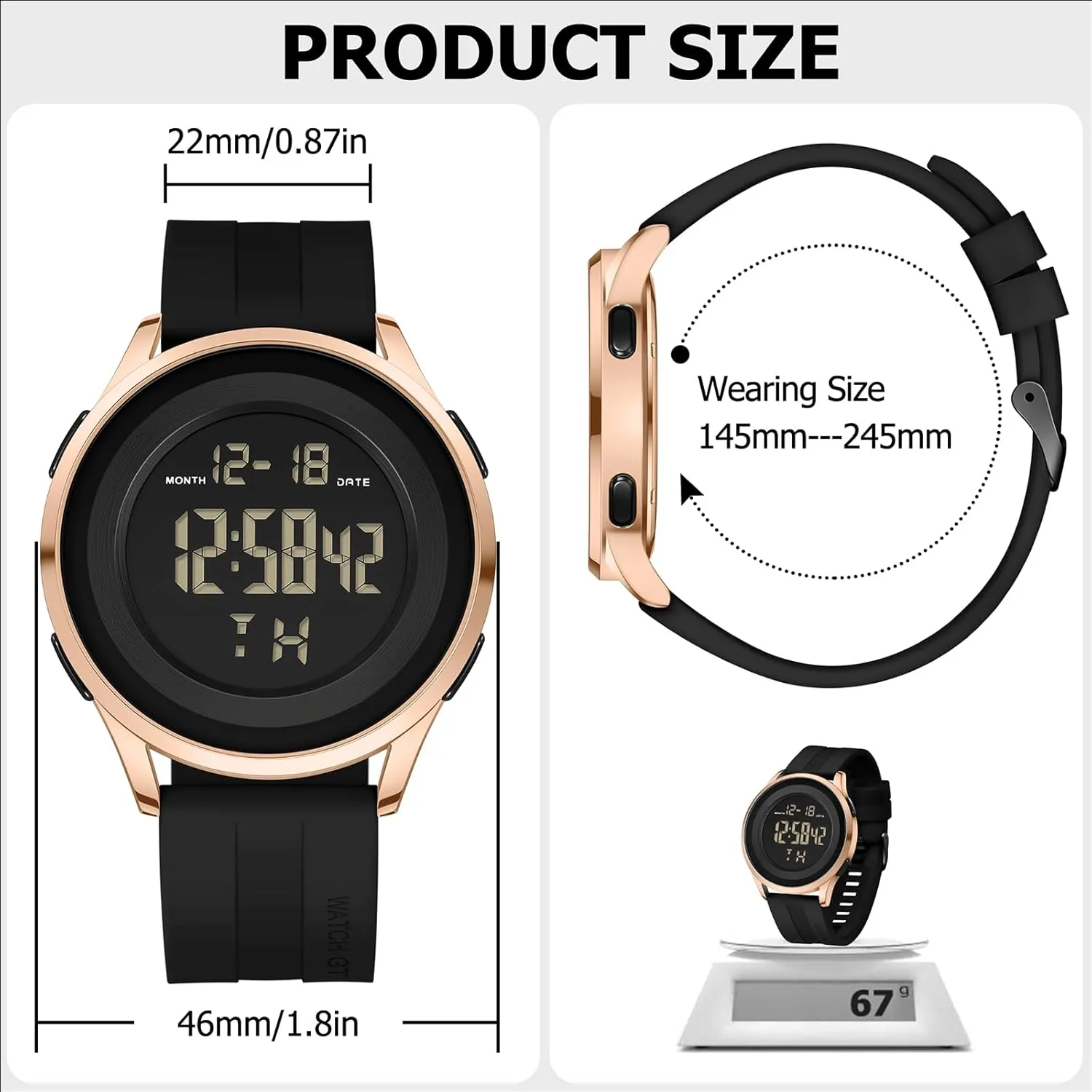 Watch for Men Black Dive Tactical Sports Minimalist Ultra-Thin Wrist instantaneously waterway anomie Watch Mens Digital Waterproof Military 