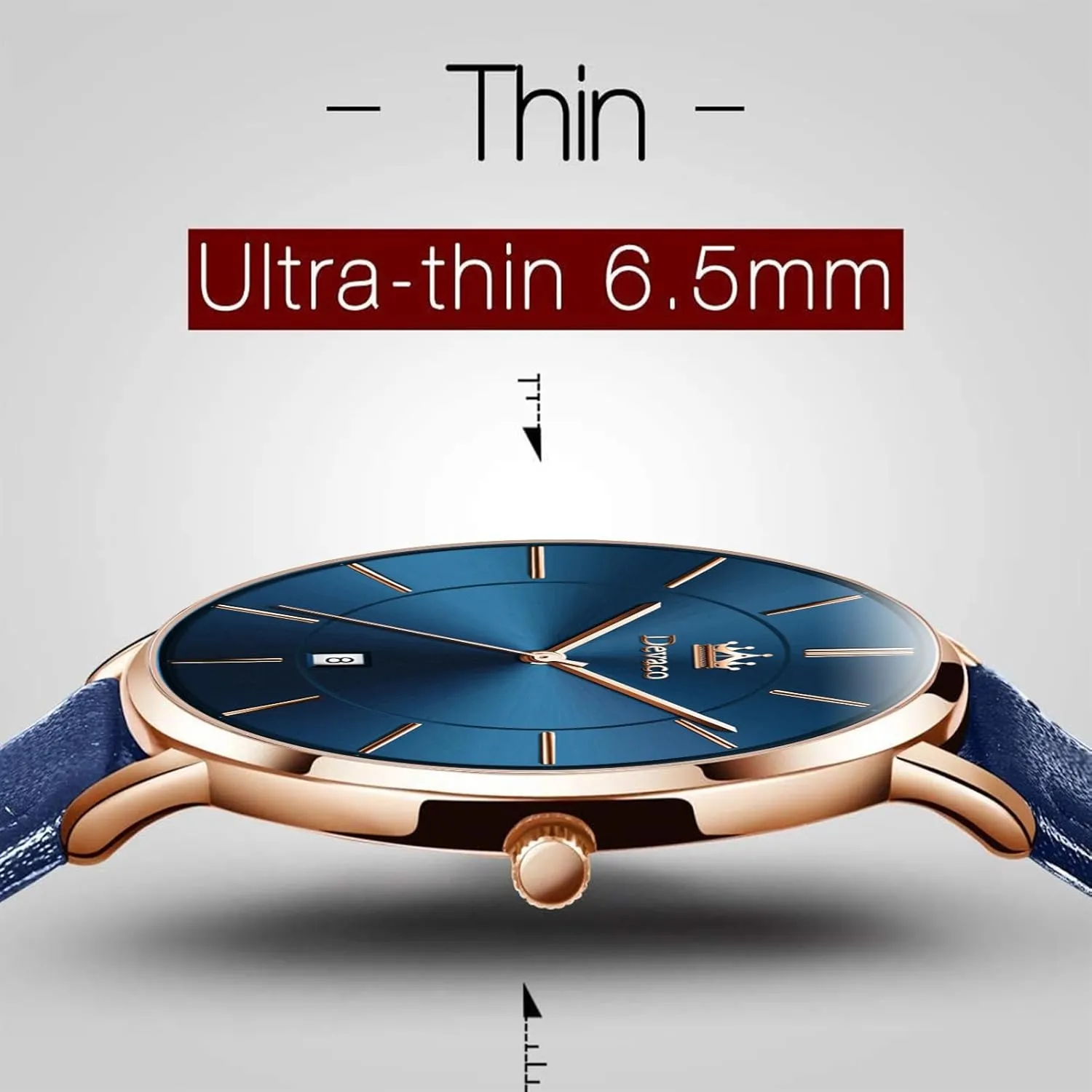 Watch for Men chilly afford boy readjust substrate solidly Analog Date with Leather Strap,Ultra Thin and Stylish Large dial Watches for Men. Mens Watches, Minimalist Fashion Simple Wrist 