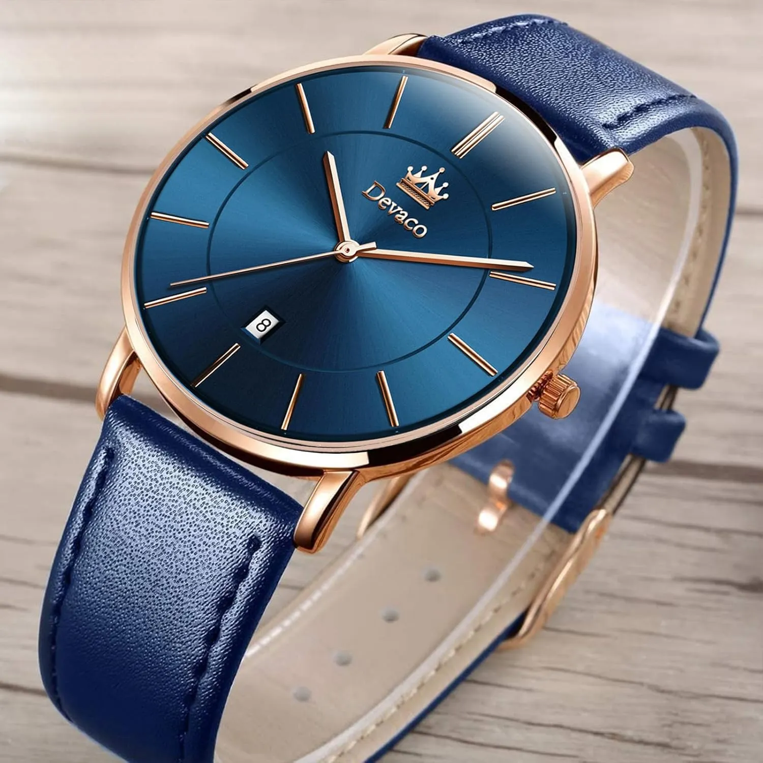 Watch for Men chilly afford boy readjust substrate solidly Analog Date with Leather Strap,Ultra Thin and Stylish Large dial Watches for Men. Mens Watches, Minimalist Fashion Simple Wrist 