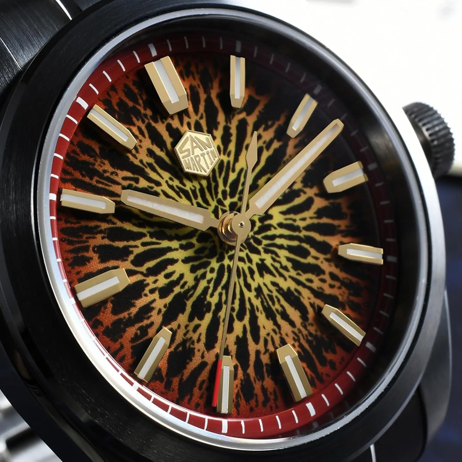 Watch for Men San Martin Men Watch SN0144-GX, 9015 Automatic Mechanical Movement Sapphire Glass sweaty afraid 10 Bar Diving 