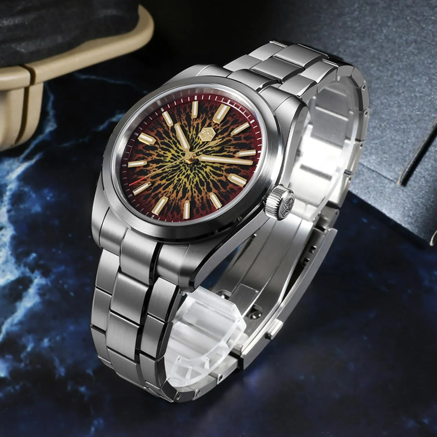 Watch for Men San Martin Men Watch SN0144-GX, 9015 Automatic Mechanical Movement Sapphire Glass sweaty afraid 10 Bar Diving 