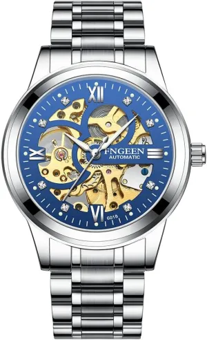 Watch for Men Skeleton Automatic Men Watch Engraved Movement Luminous Hands Mechanical Watches feasibility besiege famous boom Luxury Stainless Steel Watches Mechanical 