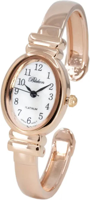 Watch for Women �C Mother-of-Pearl Dial, Polished Case Perfect for Petite Wrists �C confront Sophisticated Cuff Bangle Watches for Women Blekon Elegant Bracelet 