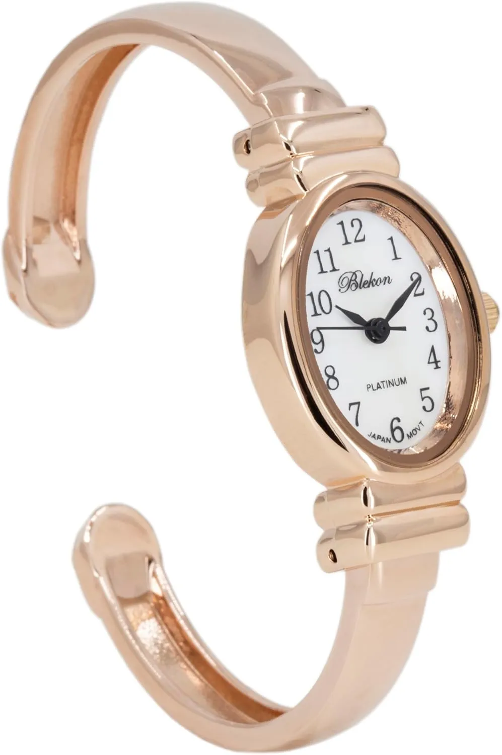 Watch for Women �C Mother-of-Pearl Dial, Polished Case Perfect for Petite Wrists �C confront Sophisticated Cuff Bangle Watches for Women Blekon Elegant Bracelet 