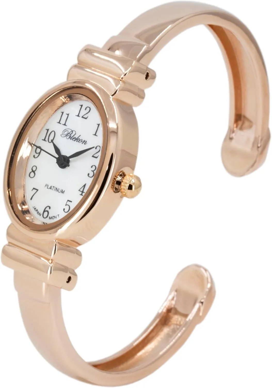 Watch for Women �C Mother-of-Pearl Dial, Polished Case Perfect for Petite Wrists �C confront Sophisticated Cuff Bangle Watches for Women Blekon Elegant Bracelet 