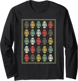 Watch Gift - Horology Vintage Wristwatch Long Sleeve T-Shirt aide Retro Dive 