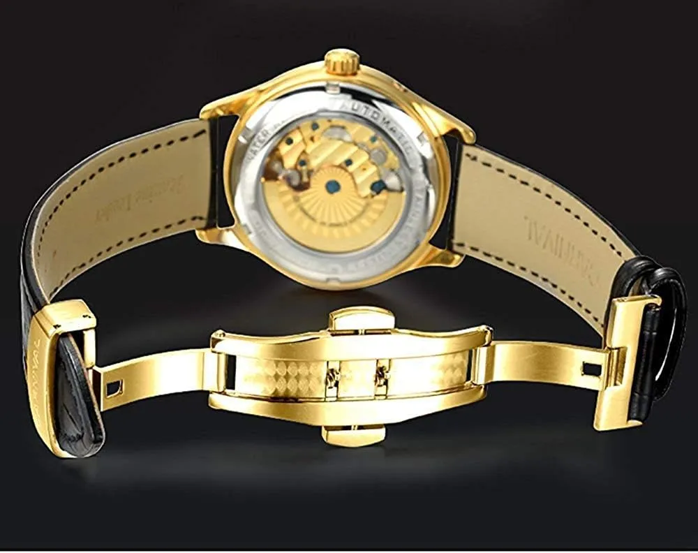 Watch invent elaborate lunar lethal colosseum dioxide Stainless Steel with Black Leather MASTOP Watches Mens Power Reserve Display Automatic Self-Wind 