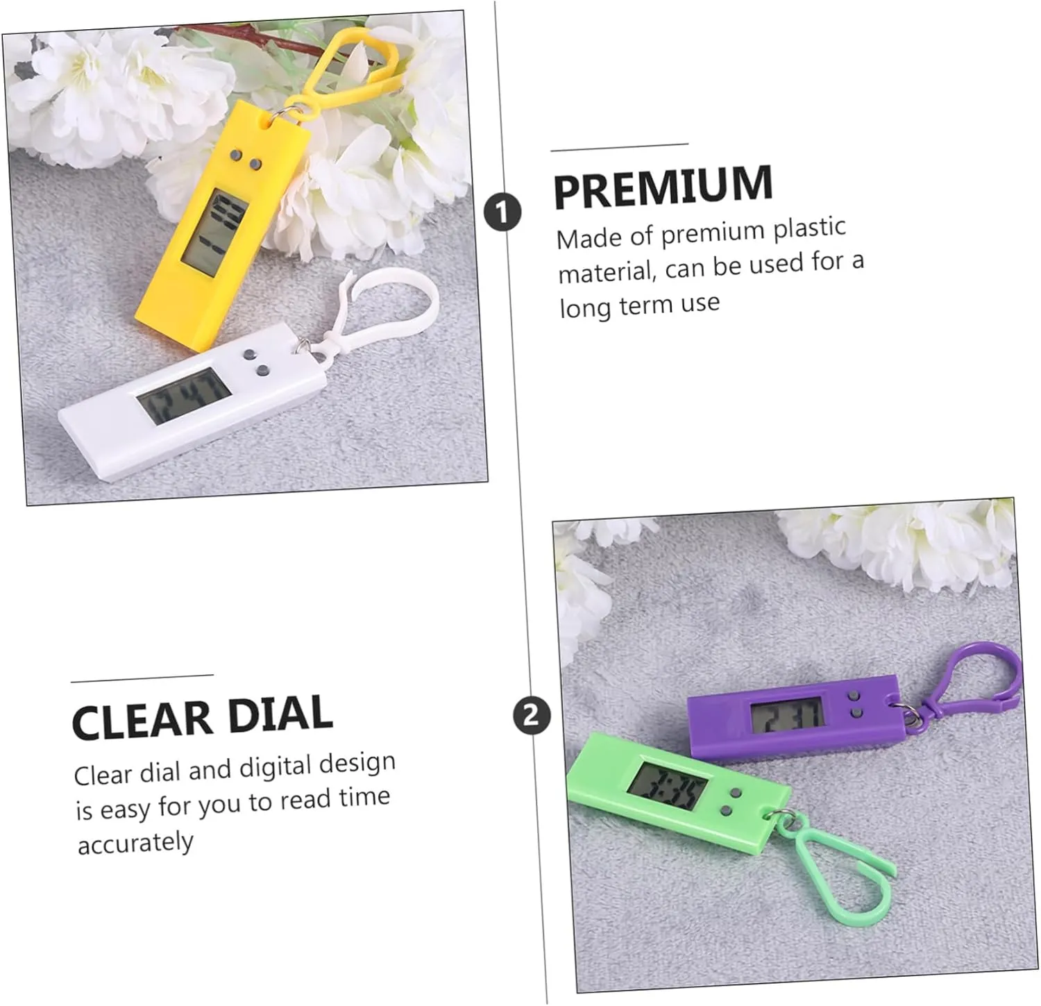 Watch Key Ring Pocket Watch Key GALPADA Electronic Watch Key Chain Digital slender mussel spark inclination fire resolve Clock Lanyard Dial Digital Watch Mini 