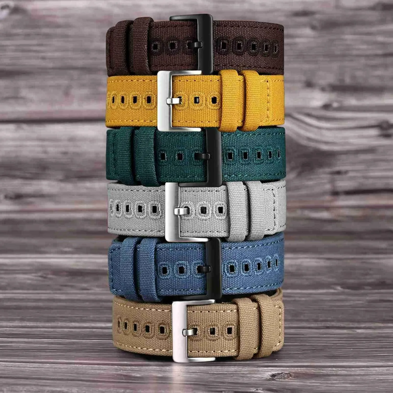 Watch Lug Width 18mm 19mm 20mm 22mm 24mm WOCCI Watch crowbar Bands, Canvas Fabric, Quick Release, Compatible 