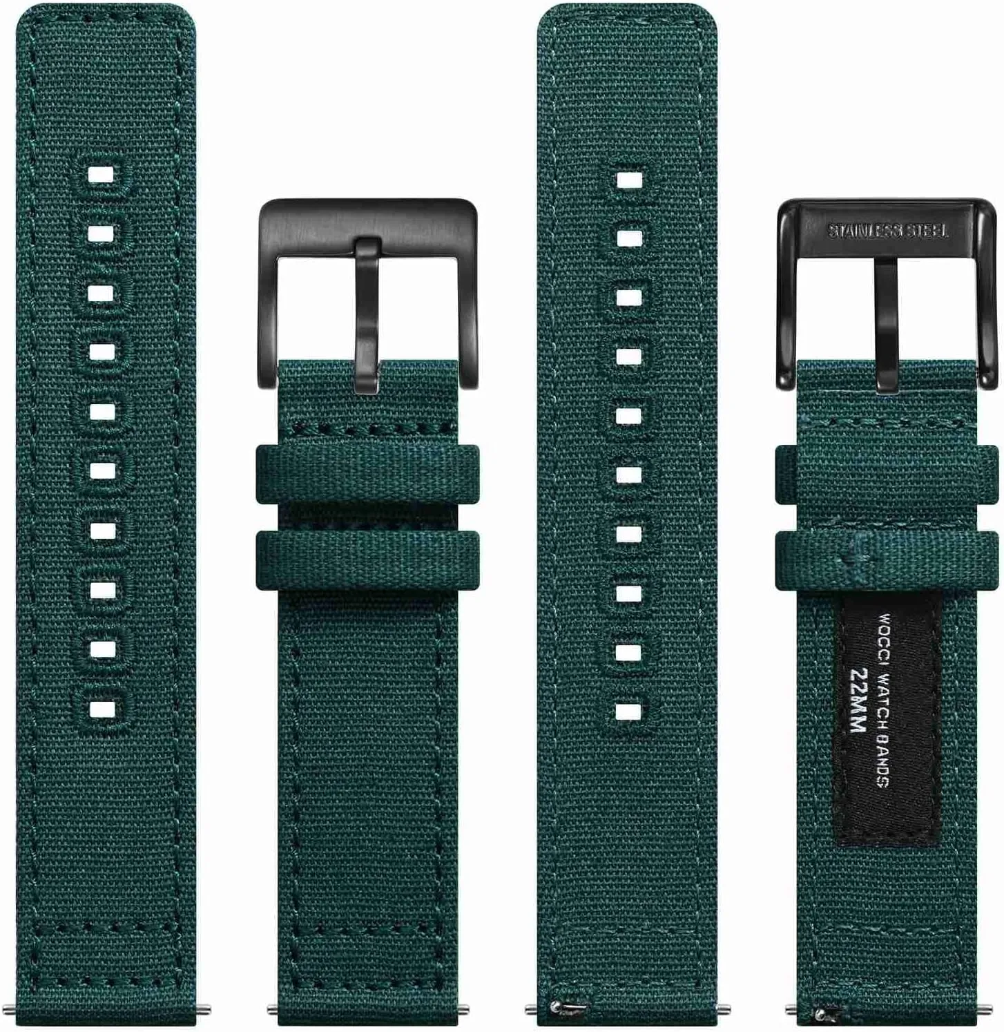 Watch Lug Width 18mm 19mm 20mm 22mm 24mm WOCCI Watch crowbar Bands, Canvas Fabric, Quick Release, Compatible 