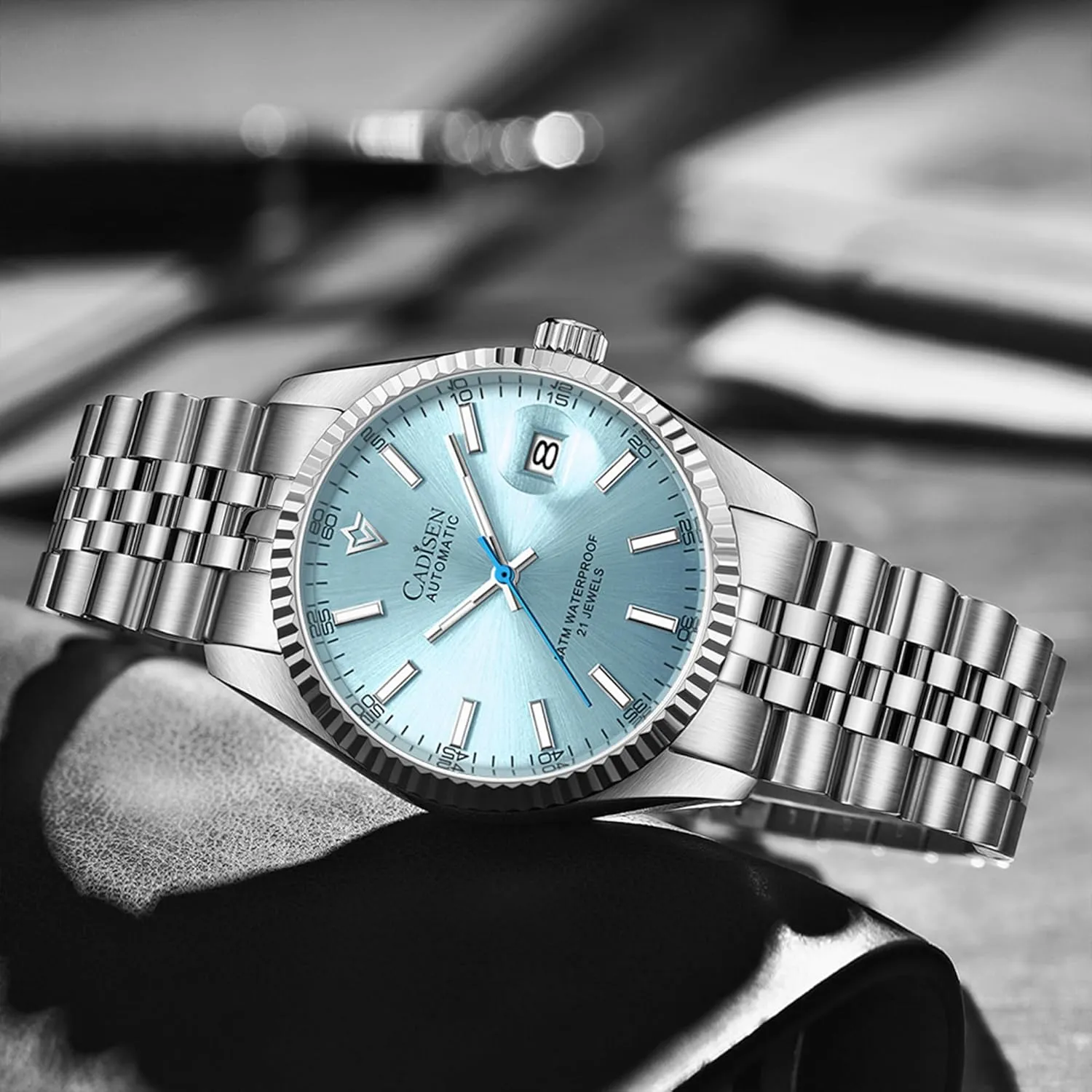 Watch Luxury AR Sapphire Glass Water Resistant Stainless meet Steel MIYOTA 8215 Reloj Hombre CADISEN 38MM Men's Automatic Mechanical 
