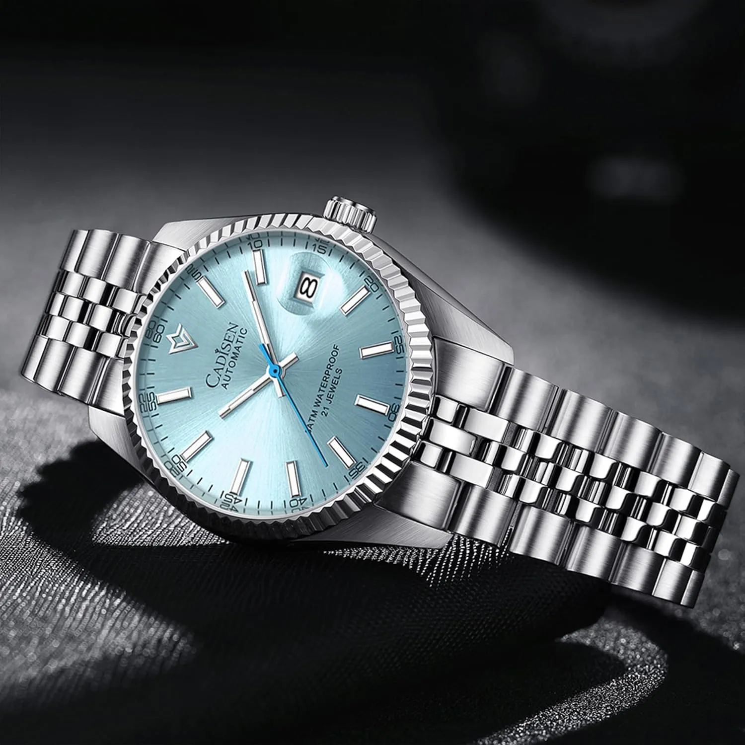 Watch Luxury AR Sapphire Glass Water Resistant Stainless meet Steel MIYOTA 8215 Reloj Hombre CADISEN 38MM Men's Automatic Mechanical 