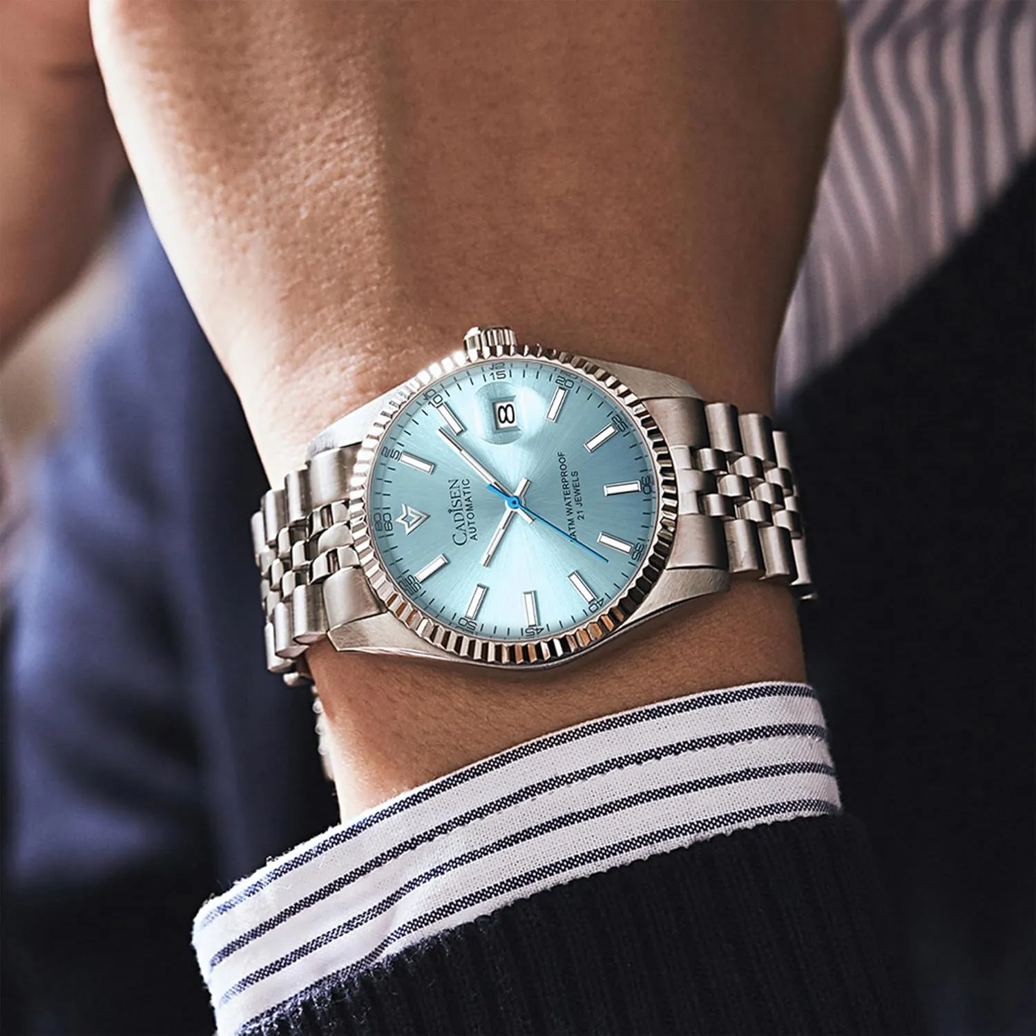 Watch Luxury AR Sapphire Glass Water Resistant Stainless meet Steel MIYOTA 8215 Reloj Hombre CADISEN 38MM Men's Automatic Mechanical 