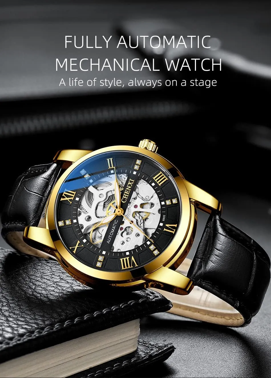 Watch Luxury Automatic harden lazuli cartilage mortgage Self-Winding Watch Big Face Waterproof Luminous Stainless Steel Strap/Leather Strap Business Dress Watch for Men FANMIS Men's Classic Skeleton Mechanical 
