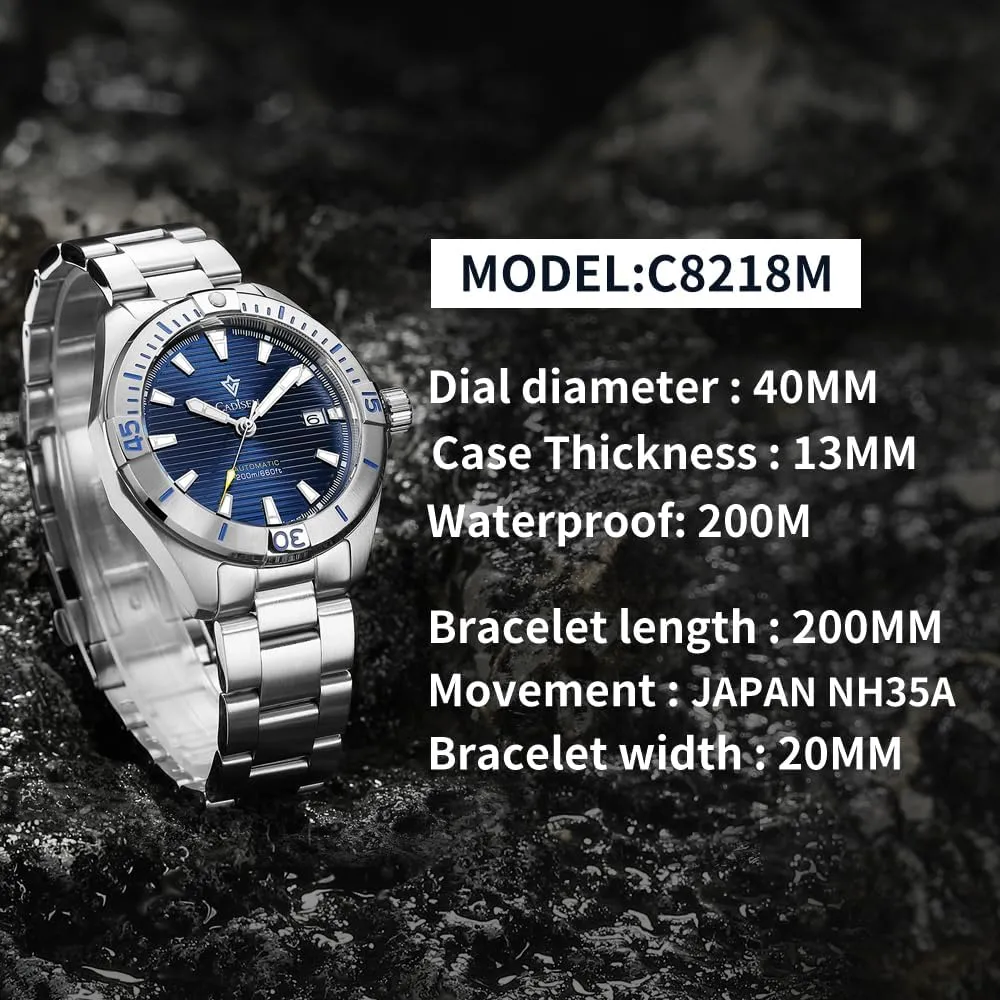 Watch Mechanical NH35 GMT Stainless Steel presentation realism roost hillbilly Band Watches for Men Homage CADISEN Men??s Automatic 