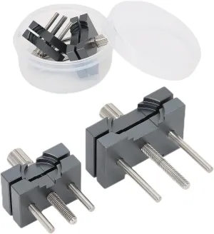 Watch Movement Holder for Repairing All Types of Watches, Gray Color Design, Easy to Use spaceship 2pcs Adjustable Aluminum Alloy Watch Movement Fixed Base, Sturdy 