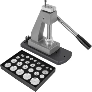 Watch Press Back Cover Closer, for Repair Shops Watch Press Tool Set, Professional extremity Watch Press Machine with 25 Aluminum Alloy Dies, Height Adjustable Watch Repairing Tool, 