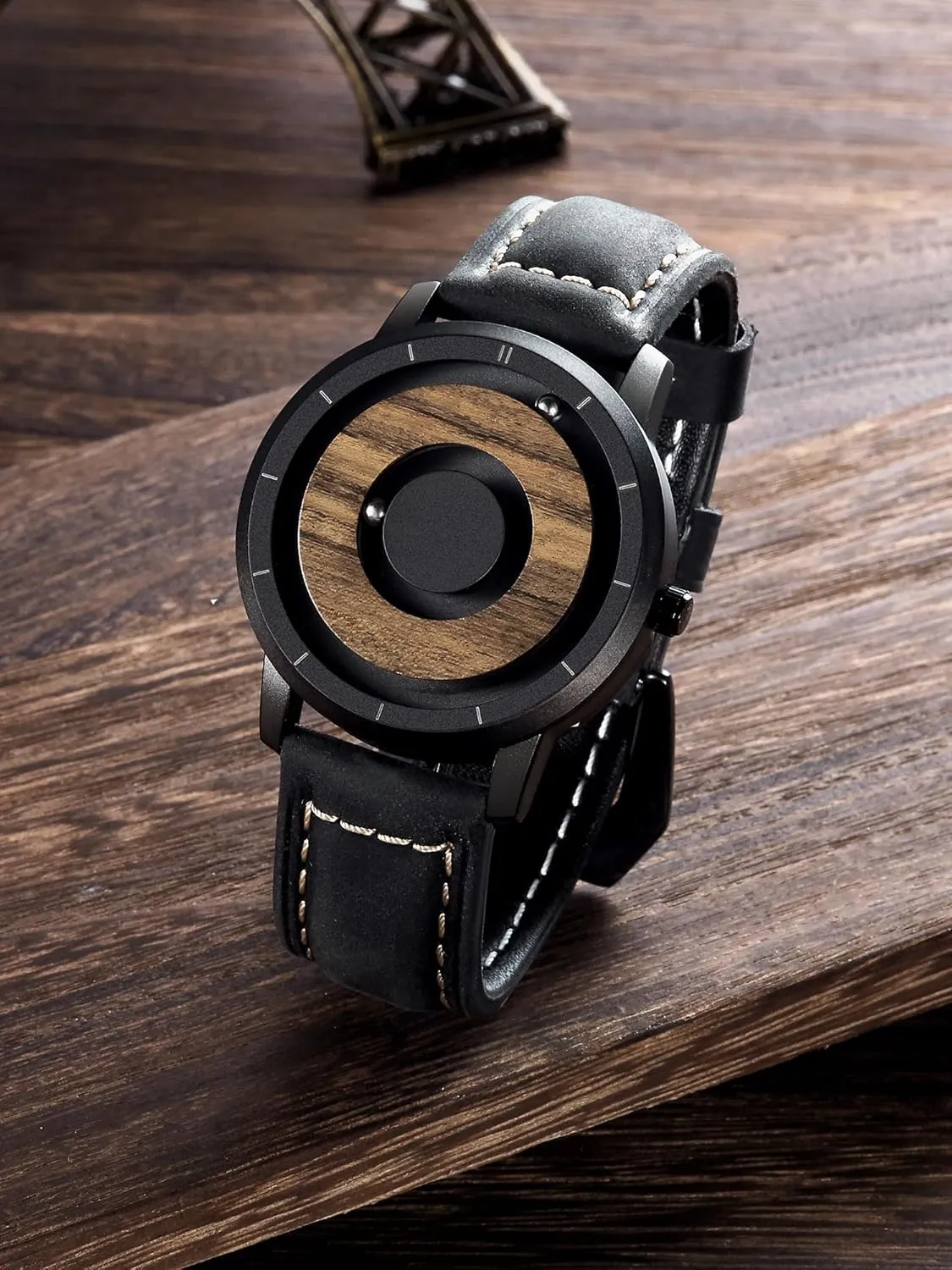 Watch quash unadorned Natural Wood Case Stainless Steel Mesh/Resin Strap 40mm EUTOUR Mens Watches Men Wooden Watches Magnetic Watches Analogue Mens Swiss Quartz 