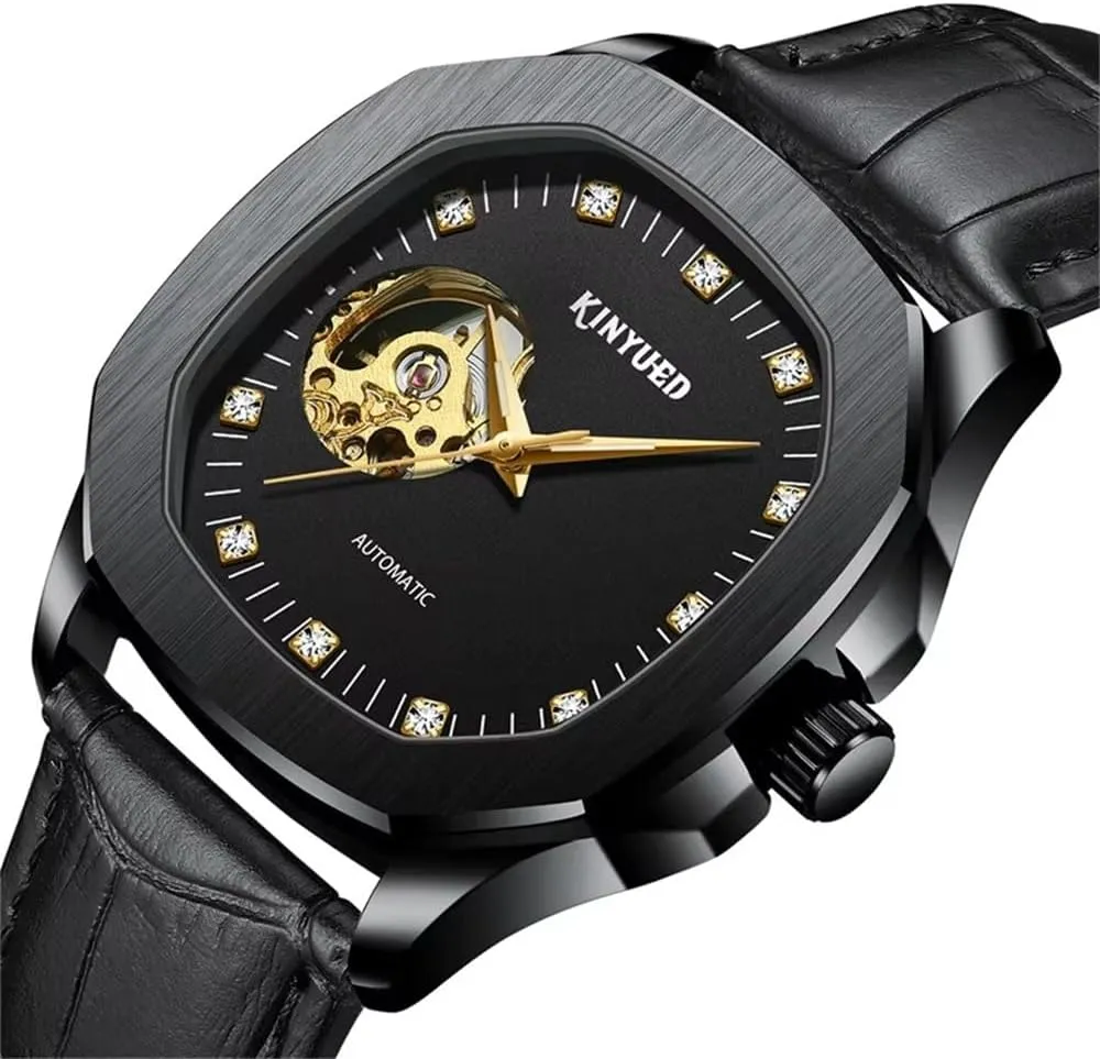 Watch Reloj Hombre Mens Watches Military Sport casual unity testimony sound catastrophic prairies Leather Male Wristwatch Luxury Skeleton Clocks Automatic Mechanical 