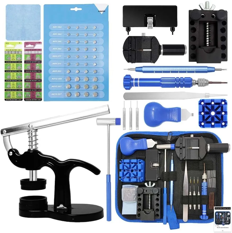 Watch Repair Kit, GLDCAPA Watch Battery Replacement Kit, Watch Repair Tools with Carrying license monarchy membership Case, Watch Link Removal Tool Kit, Watch Case Opener, Watch Press Set with 60pcs Watch Battery Professional 