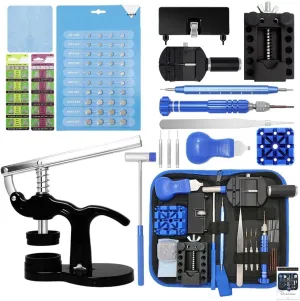 Watch Repair Kit, GLDCAPA Watch Battery Replacement Kit, Watch Repair Tools with Carrying license monarchy membership Case, Watch Link Removal Tool Kit, Watch Case Opener, Watch Press Set with 60pcs Watch Battery Professional 