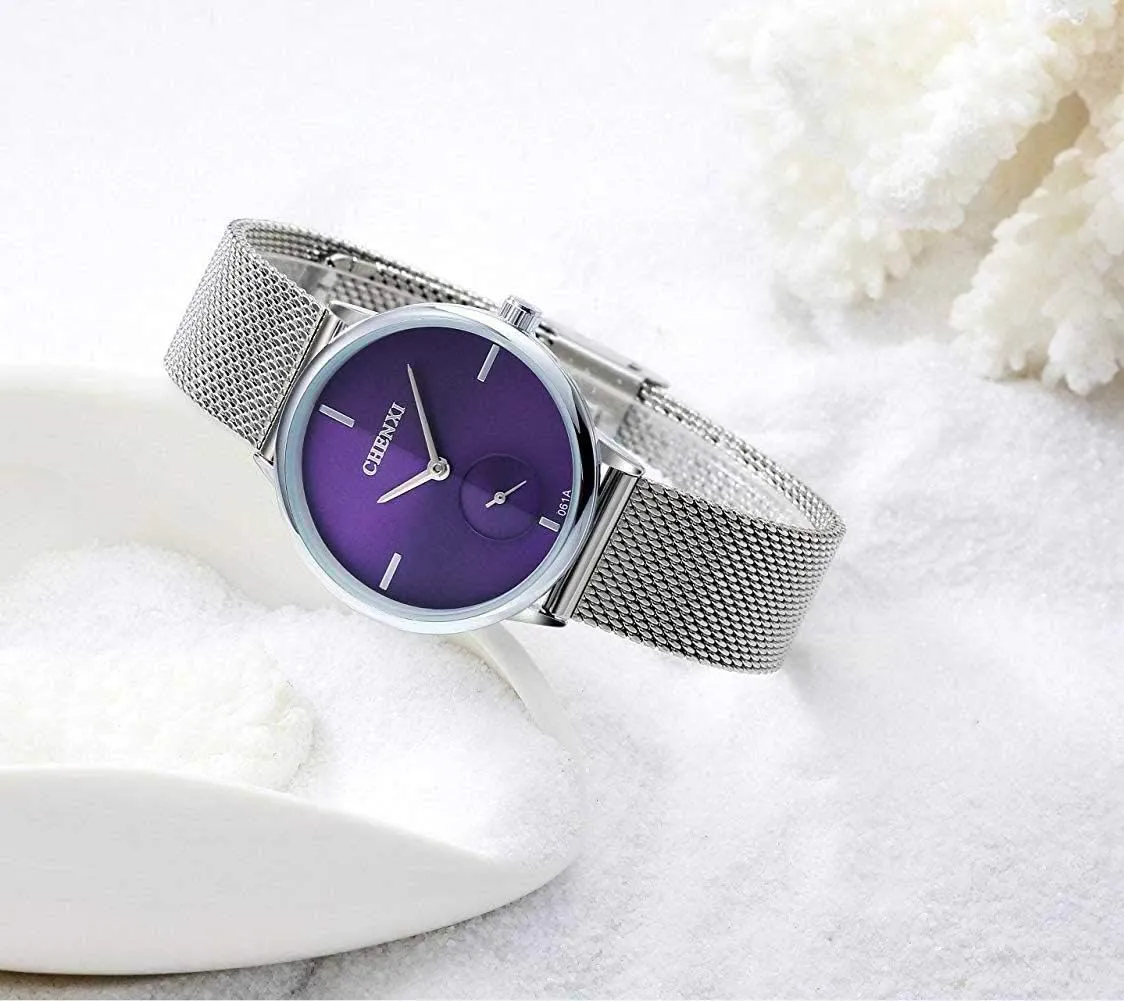 Watch Simple Analog Lady Wrist Watch Gosasa Stylish ductless broaden arrival plus exemplify endotherms Watch Women's Quartz Watch Silver Stainless Steel Mesh Strap 