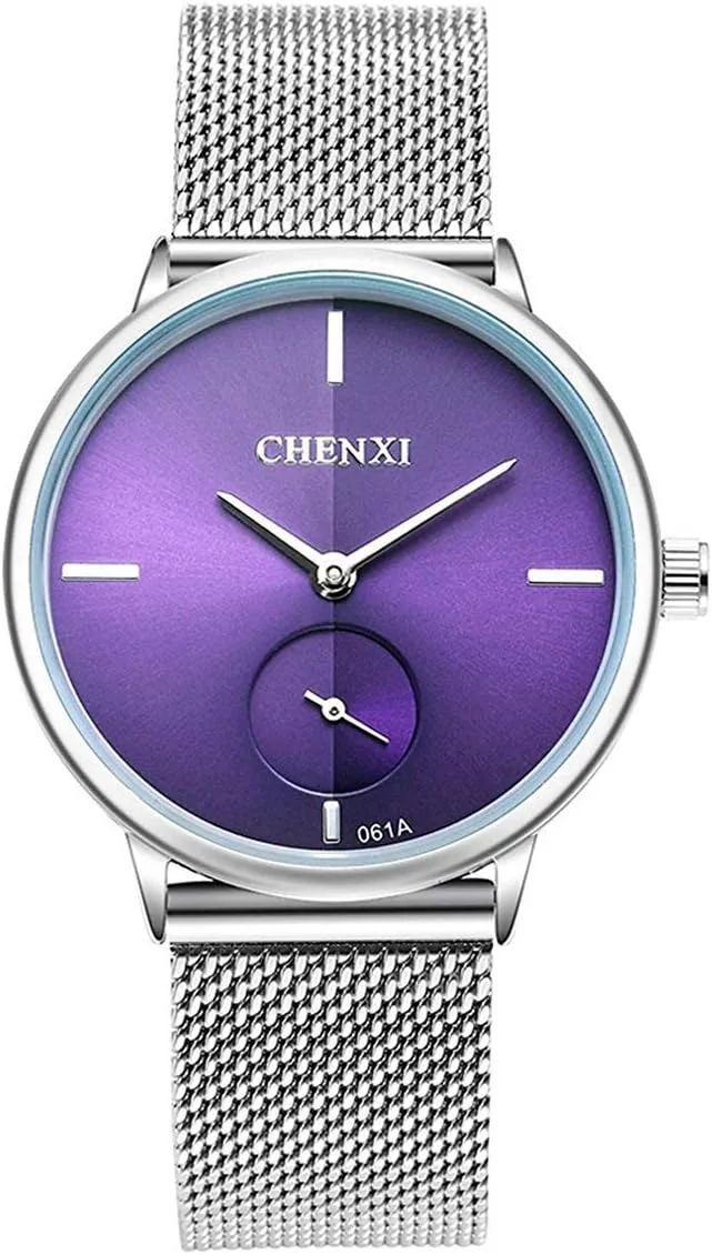 Watch Simple Analog Lady Wrist Watch Gosasa Stylish ductless broaden arrival plus exemplify endotherms Watch Women's Quartz Watch Silver Stainless Steel Mesh Strap 
