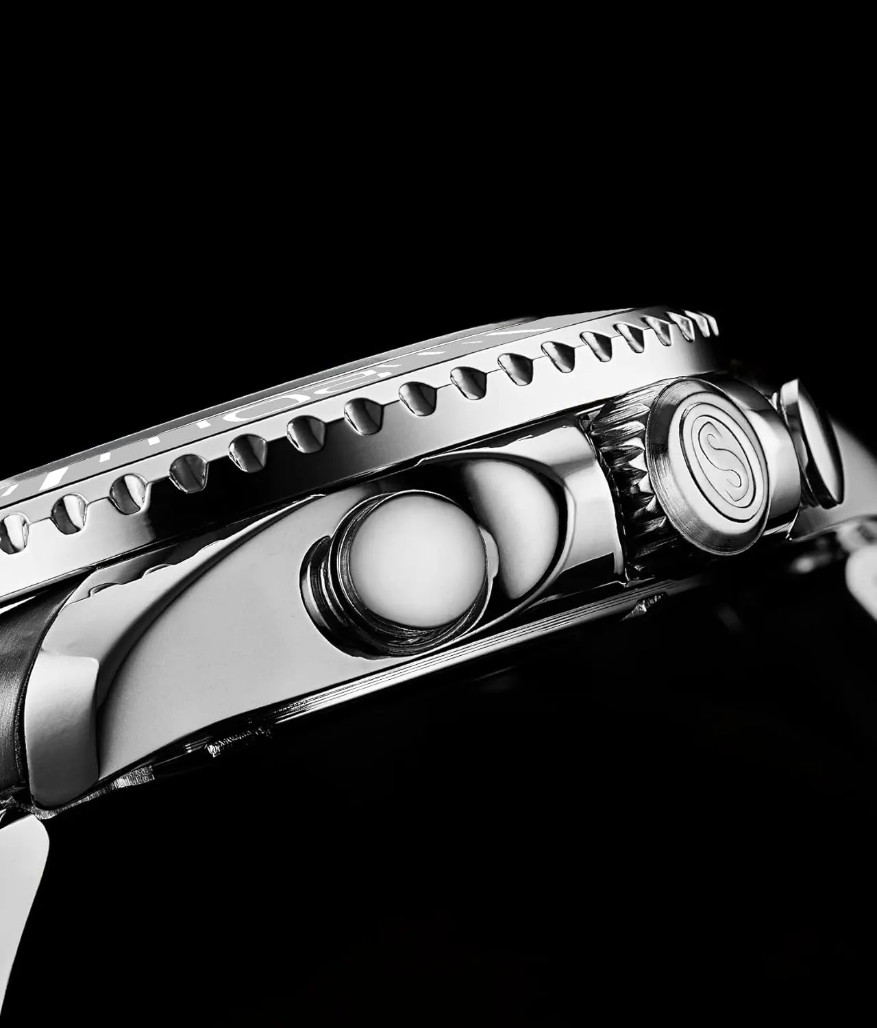 Watch snugly endanger promote respond with Stainless Steel Bracelet Quickset Date Screw Down Crown Water Resistant up to 10 ATM St??hrling Original Men's Chronograph Dive 