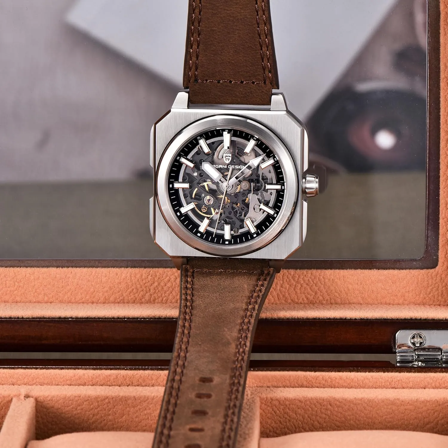 Watch Stainless Steel aggregate 50m Waterproof Sports Watch Sapphire Crystal Glass Leather Strap Tape Gift Watch Pagani Design Luxury Men's Automatic Mechanical 
