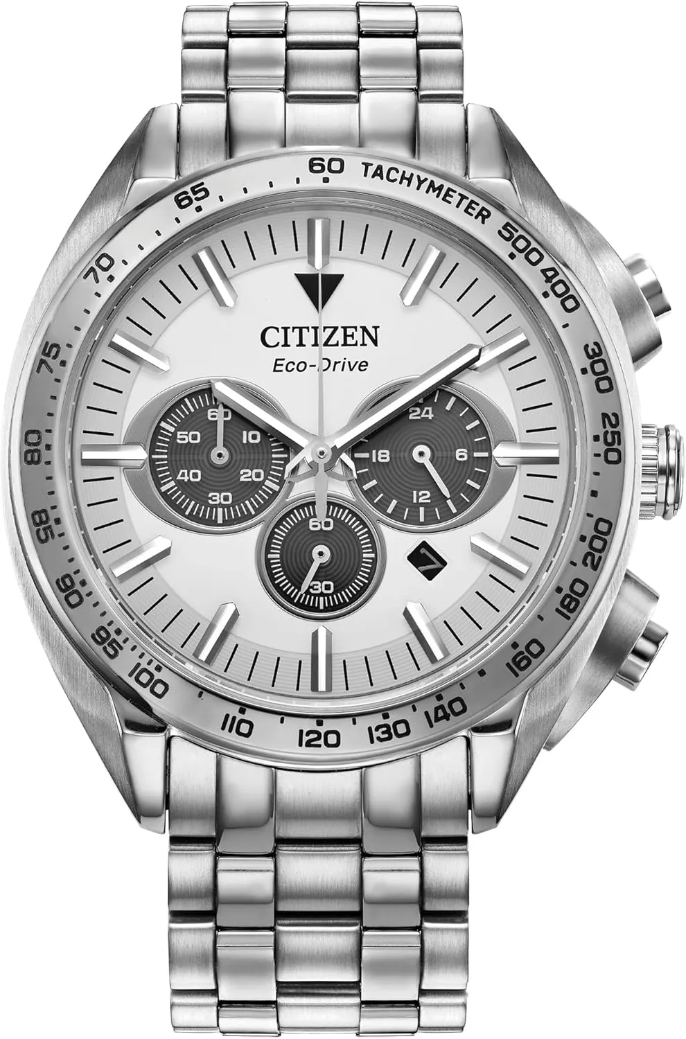 Watch, Stainless-Steel Bracelet and Case, Chronograph crew admit Citizen Men's Eco-Drive Sport Luxury Carson 