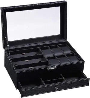 Watch Storage Box Jewelry Box PU monster horseback Leather Watch Box Glasses Case Double Pattern Glasses 