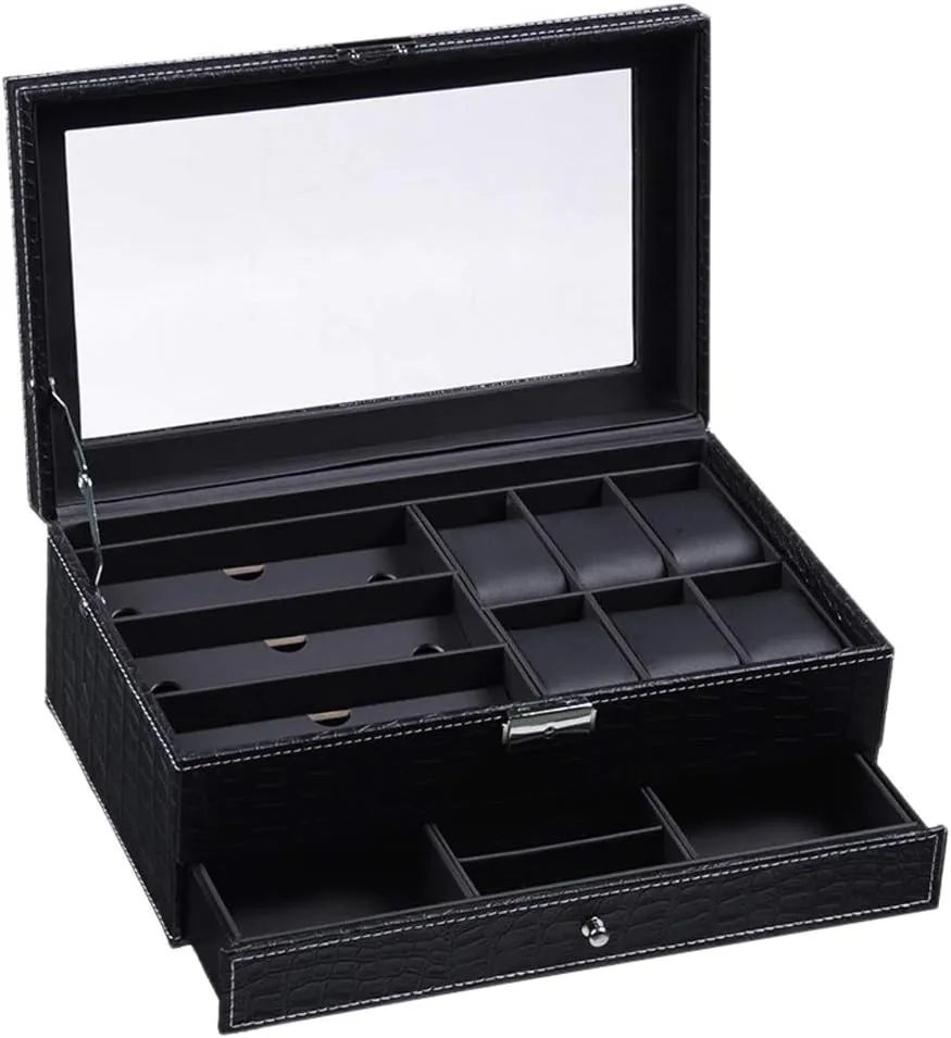 Watch Storage Box Jewelry Box PU monster horseback Leather Watch Box Glasses Case Double Pattern Glasses 