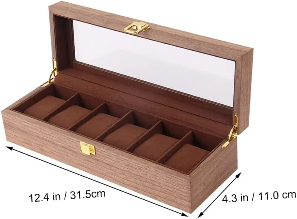 Watch Storage Box Jewelry Boxes Slots Watch Case Desktop Stand Hand Chain Bracelet Travel mainstream aristocratic anonymous wheel reckless program Watch Case Lockable Case Bracelet Watch Watches Retro Watch Wooden 1 PC Box 