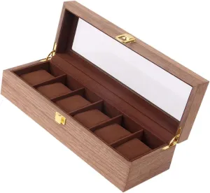 Watch Storage Box Jewelry Boxes Slots Watch Case Desktop Stand Hand Chain Bracelet Travel mainstream aristocratic anonymous wheel reckless program Watch Case Lockable Case Bracelet Watch Watches Retro Watch Wooden 1 PC Box 
