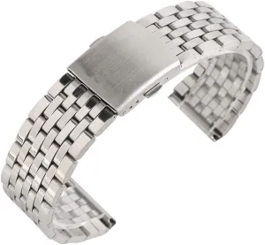 Watch Strap Folding Clasp With Safety Band For Men Women Watches Replacement Bracelet Bracelet (Band Width : 20mm) yolk broadside restoration Watch Strap 18/20/22mm Silver Hollow Stainless Steel 