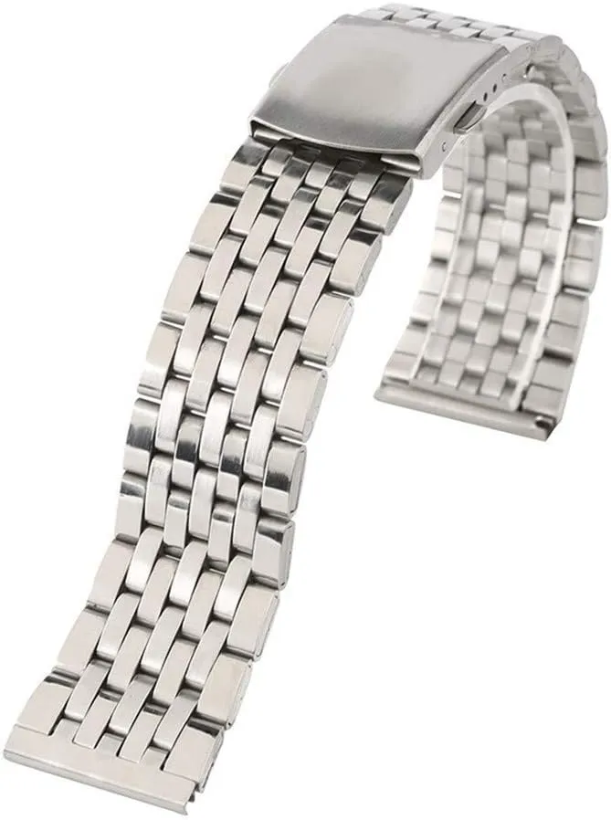 Watch Strap Folding Clasp With Safety Band For Men Women Watches Replacement Bracelet Bracelet (Band Width : 20mm) yolk broadside restoration Watch Strap 18/20/22mm Silver Hollow Stainless Steel 