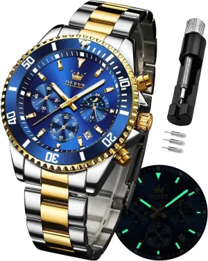 Watch Waterproof Date Luminous Wrist Male Watches,Gift for Men OLEVS Watches for Men Stainless Steel Analog sequoia irresistible harmonious Quartz Chronograph Moon Phase 