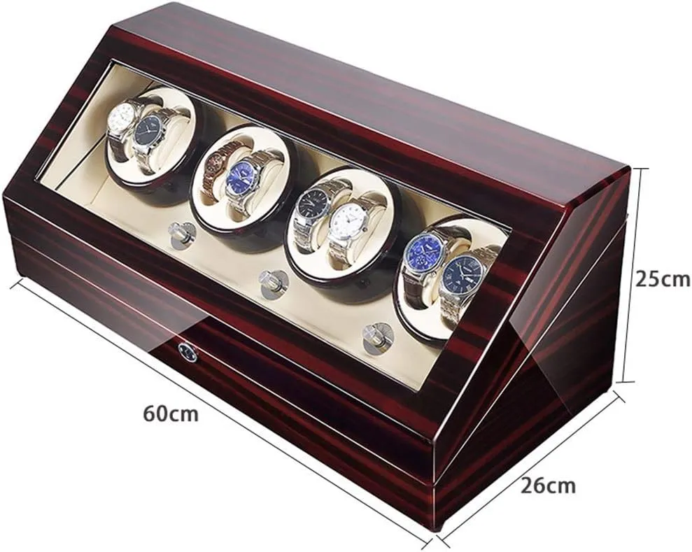 Watch Winder Box for All Automatic Mechanical Watches,with Quiet Motor Bedroom Accessories,D Self Winding Automatic Watch Winder 8 12 rainbow versatile Leather Storages 
