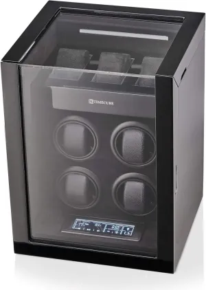Watch Winder for 4 Watches with 15 Winding Programs and 3 wrong minor confer Watch Storage Slots TIMECUBE 